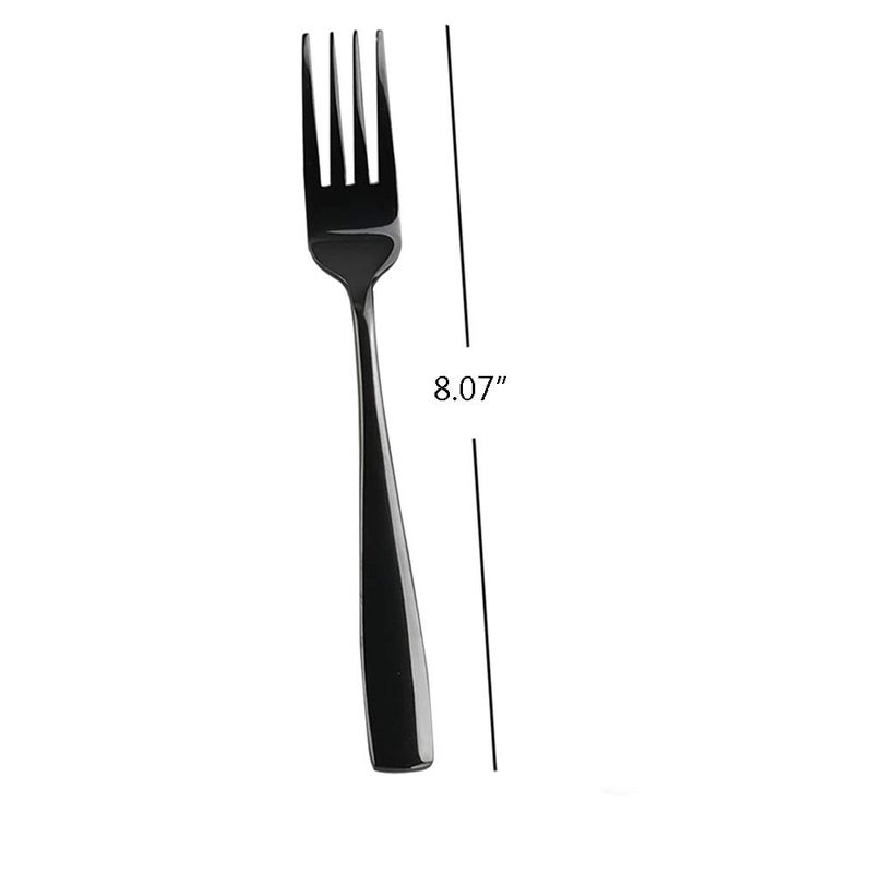 Teyyvn 16-Piece Mirror Finish Black Stainless Steel Dinner Forks, Cutlery Forks, 8.07-INCH - Image 2